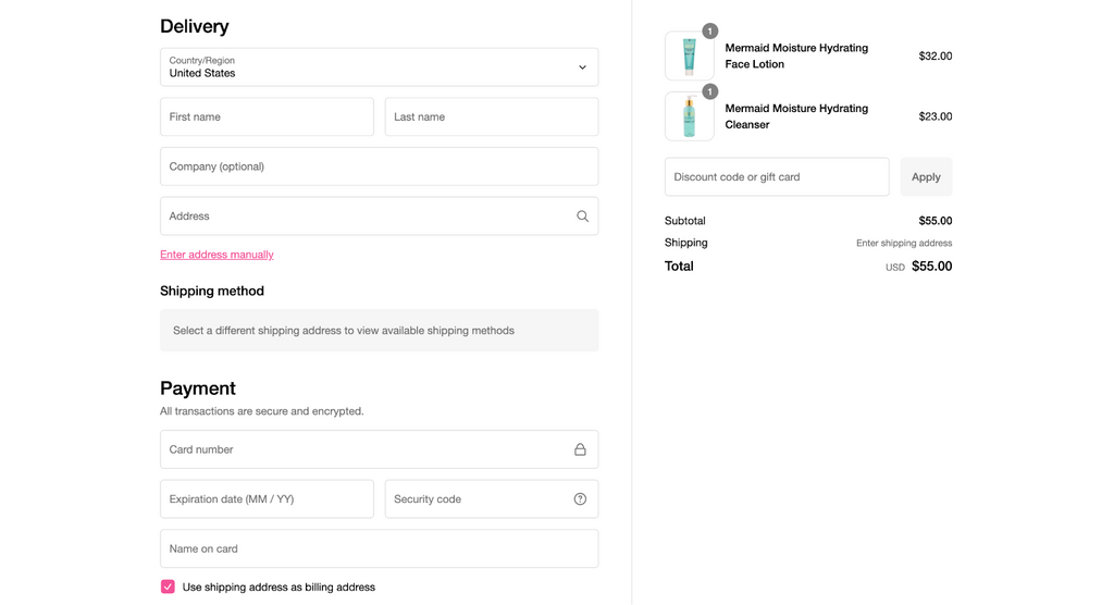 Shop pay delivery and payment options