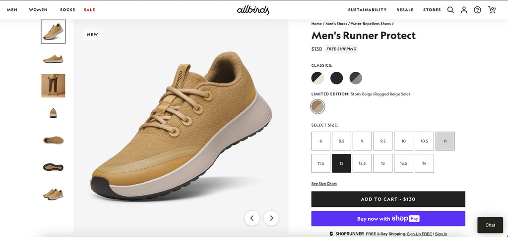 allbirds is a store using shop pay